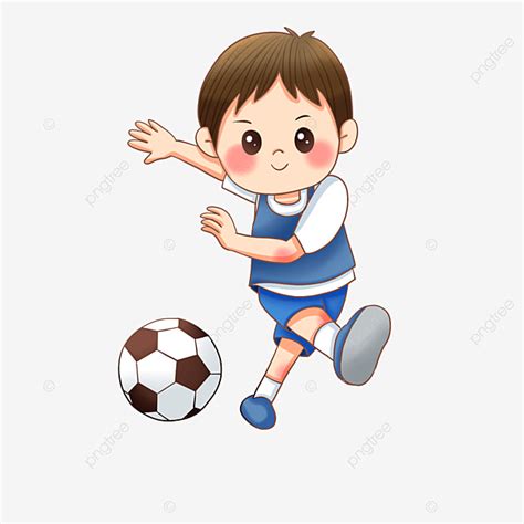 Boy Playing Football PNG Picture, Cute Little Boy Playing Football ...