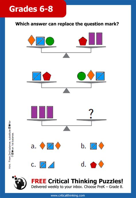 FREE Award-Winning Critical Thinking Puzzles! Sign Up Today! Delivered ...