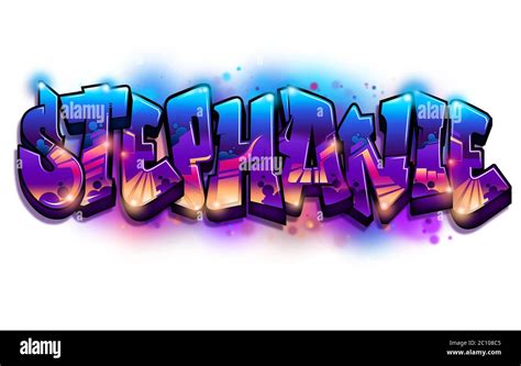 Stephanie Name Text Graffiti Word Design Stock Photo - Alamy