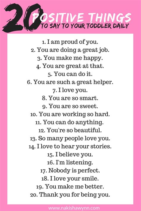 20 Positive Things to Say to Your Toddler