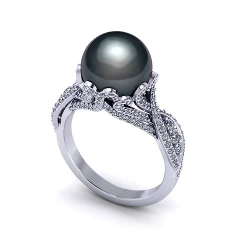 Black Tahitian Pearl Ring - Jewelry Designs