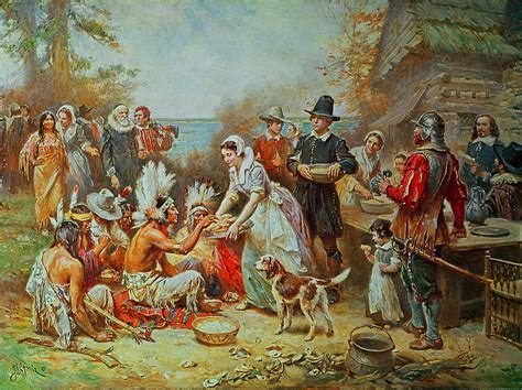 The First Thanksgiving Painting by Jean Leon Gerome Ferris