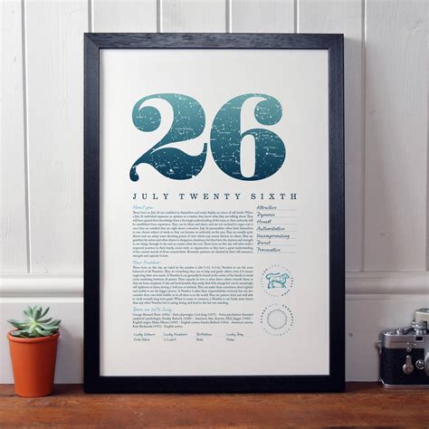 July 26th Birthday Print - Make it with Words