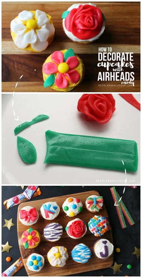 Decorating cupcakes with Airheads! - A girl and a glue gun