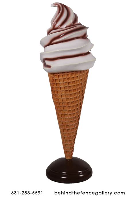 Giant Chocolate Vanilla Swirl Soft Serve Ice Cream Cone Statue Giant ...