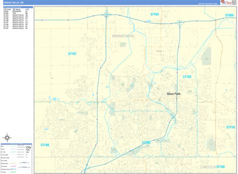 Digital Maps of Sioux Falls South Dakota - marketmaps.com