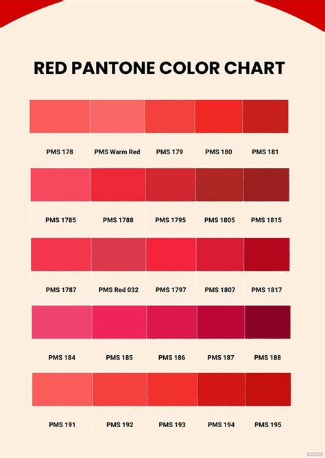 Red Pantone Color Chart in Illustrator