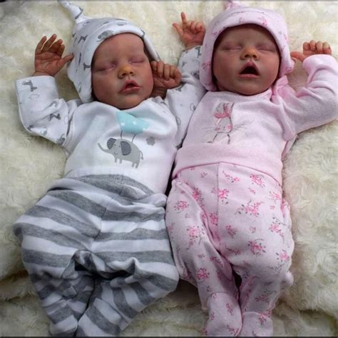 17'' Full Silicone Twins Brother Renata and Jayleen Reborn Baby Doll ...