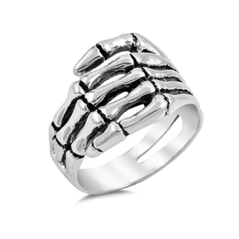 All in Stock - 925 Sterling Silver Skeleton Hand Ring Size 9 - Walmart ...