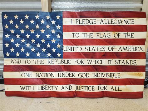 Waving American Flag with Pledge of Allegiance | Etsy