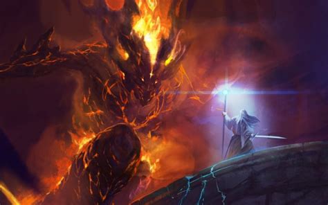 Gandalf, Balrog, The Lord of the Rings, Artwork, Fantasy art Wallpapers ...