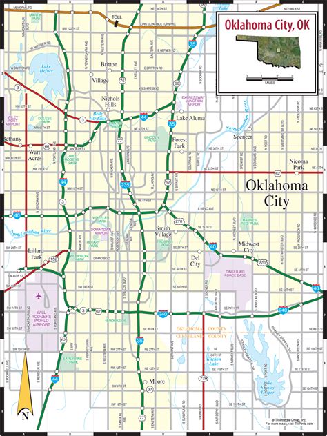 Oklahoma City Road Map