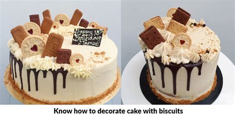 How To Decorate Cake With Biscuits | Cake Decoration with Biscuits