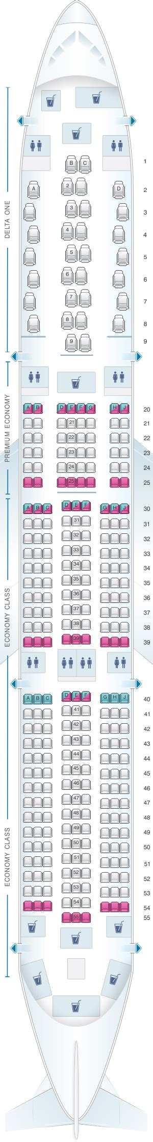 Seat Map Delta Air Lines Airbus A350 900 | SeatMaestro