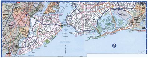 Large detailed road map of Staten Island, Brooklyn and Queens | New ...