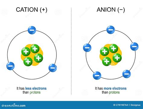 Cations And Anions. Structure Of Ions Vector Illustration ...