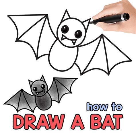 How to Draw a Bat – Step by Step Bat Drawing Tutorial - Mobitool