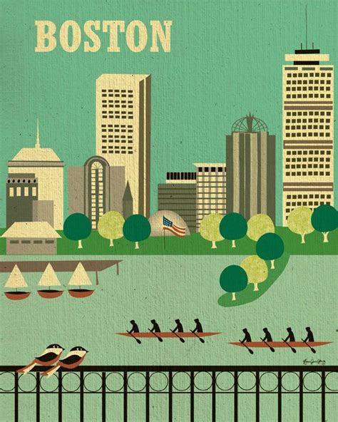 Boston Skyline Print Wall Art Boston Vertical Print Boston | Etsy ...