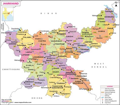 Jharkhand Map: State, Districts Information and Facts