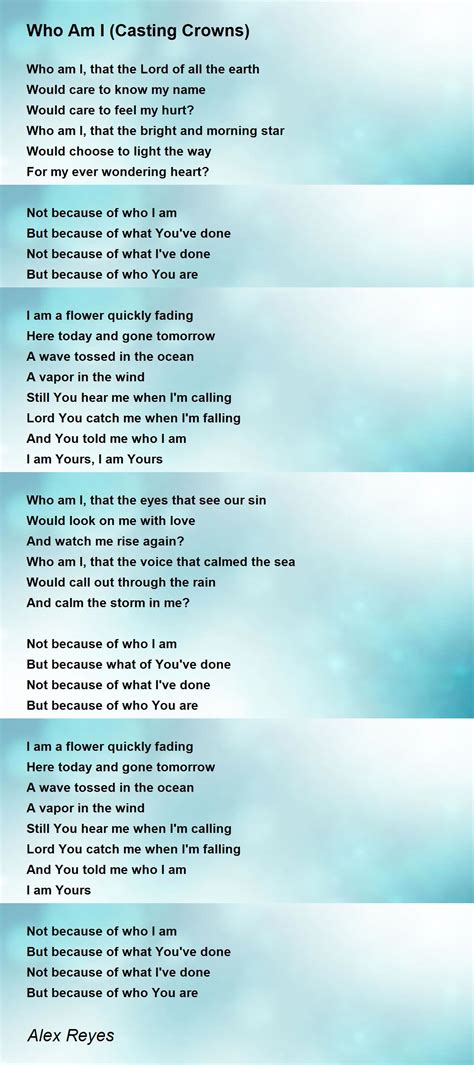 Who Am I Casting Crowns Lyrics