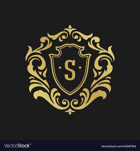 Luxury monogram logo template object Royalty Free Vector