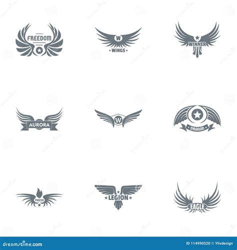 Freedom Logo Set, Simple Style Stock Vector - Illustration of logotype ...