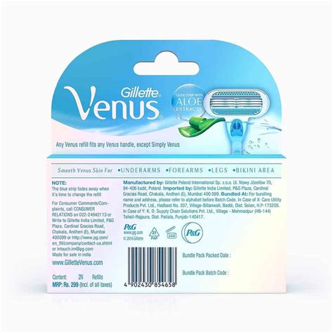 Buy Gillette Venus Razor Blades For Women (Aloe Vera) - 2 Pieces Online ...