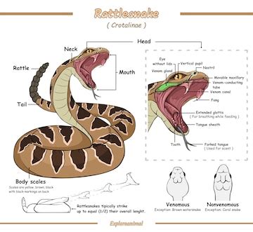 Premium Vector | Anatomy of a Rattlesnake illustration