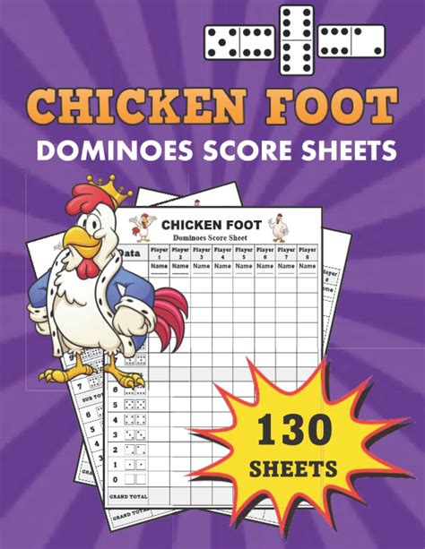 Buy Chicken Foot Dominoes Score Sheets: 130 Chicken Foot Score Pad ...