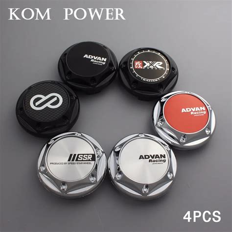 KOM 68mm advan center cap set of 4 enkei logo sticker emblem for ssr ...