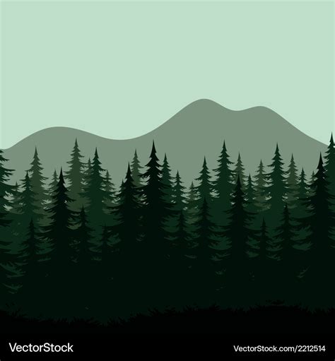 Seamless mountain landscape forest silhouettes Vector Image