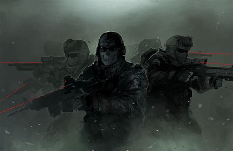 HD wallpaper: game application digital wallpaper, soldiers, ghost ...