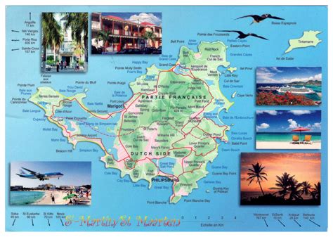 Large tourist map of Sint Maarten, Saint Martin | Saint Martin | North ...