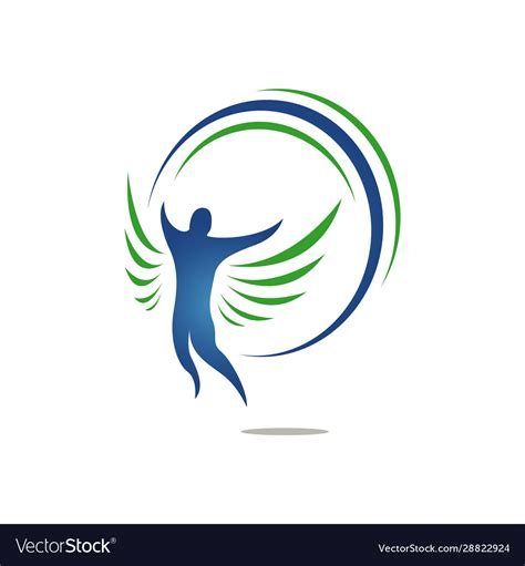 Man flying with his wings freedom logo design Vector Image