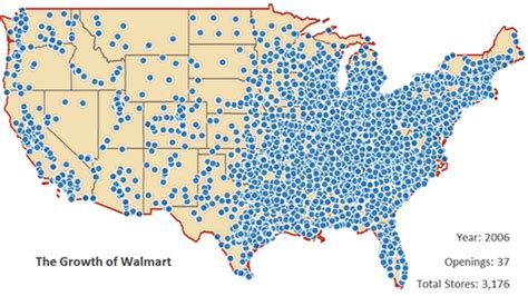 This depressing animated map shows Walmart taking over America