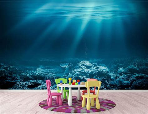 Ocean underwater with coral reef Wall Mural Wallpaper | Canvas Art Rocks