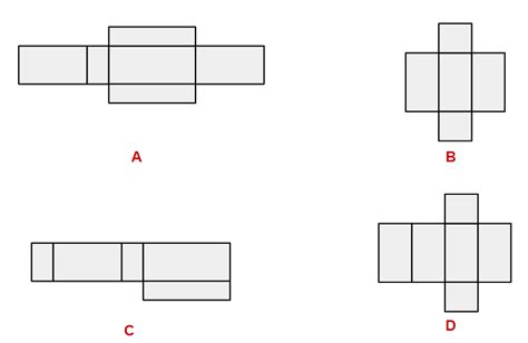 Which of the given nets can be folded in a cuboid?