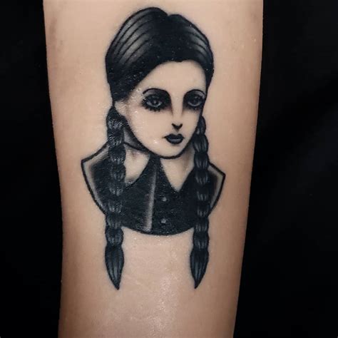 Traditional Wednesday Addams Tattoo by @snakesanddaggers on IG : r ...