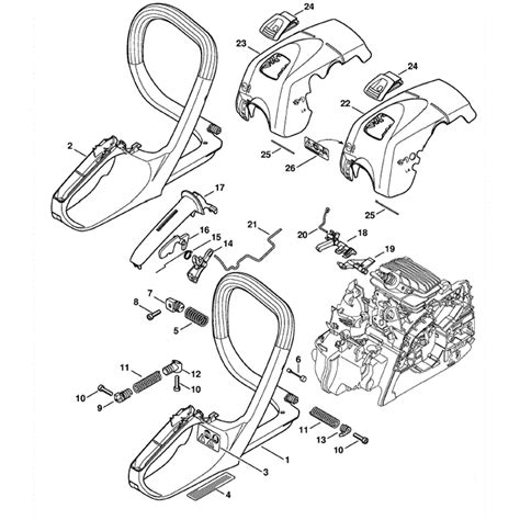 Stihl MS 181 Chainsaw (MS181C-BEZ) Parts Diagram, Handle Frame