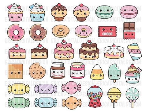 Dessert Food Easy Kawaii Cute Drawings - pic-mayonegg