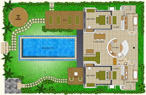 3 Bedroom House Plans With Swimming Pool | online information