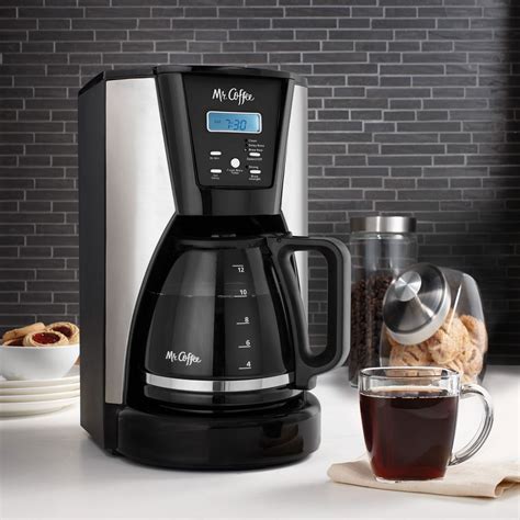 Mr. Coffee 12-Cup Programmable Coffee Maker in Chrome/Black | MrOrganic ...