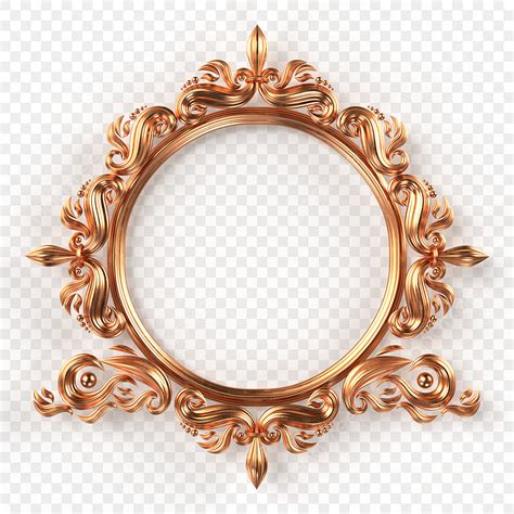 Gold Round 3d Images, Gold Round Vintage Photo Frame 3d Illustration ...