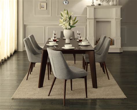 LANKINS - 7pcs Classic Modern Rectangular Dining Room Table Chairs Set ...