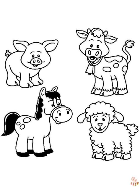 Farm Animal Coloring Pages Printable, Free, and Easy for Kids