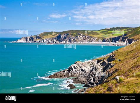 View of the North Devon coastline towards Rockham Bay and Bull Point ...