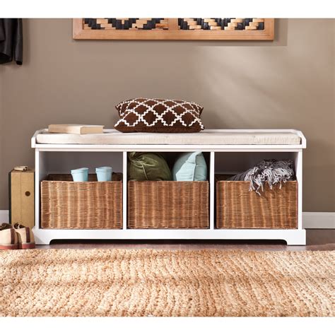 Harper Blvd Lima White Entryway Storage Bench - Overstock - 9422687 ...