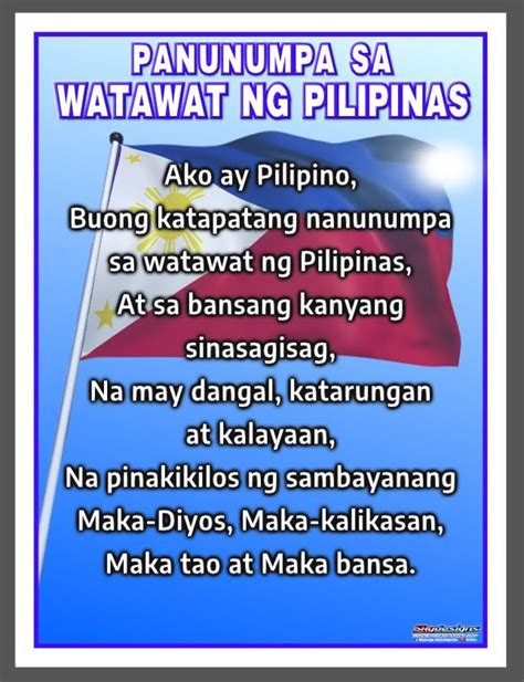 EDUCATIONAL TARPAULIN POSTER PANUNUMPA SA WATAWAT NG PILIPINAS 45X60CM ...