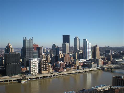 Free photo: Pittsburgh Winter Skyline - Bridge, Buildings, Glass - Free ...