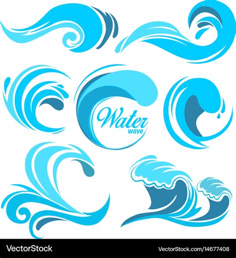 Water splashes and ocean waves graphic Royalty Free Vector